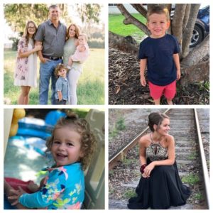 A collage of four different photos with people.